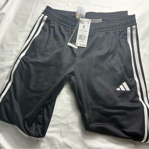 Adidas Black Shorts with White Stripes